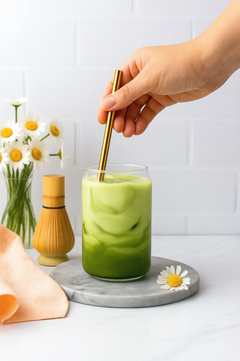 Iced Chamomile Matcha Latte – Organic Way LLC
