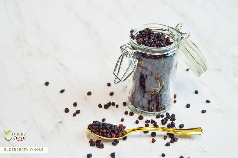 Dried Elderberry Whole - Herbal Tea | European Wild-Harvest | Kosher & USDA Certified | Non-GMO & Gluten Free | Tested for Purity | 100% Raw from Albania