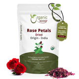 Rose Petals Dried (Rosa Centifolia) - Pure, Edible & Fragrant for Tea | USDA & Kosher Certified |Vegan, Non GMO & Gluten Free | 100% Raw from India - India