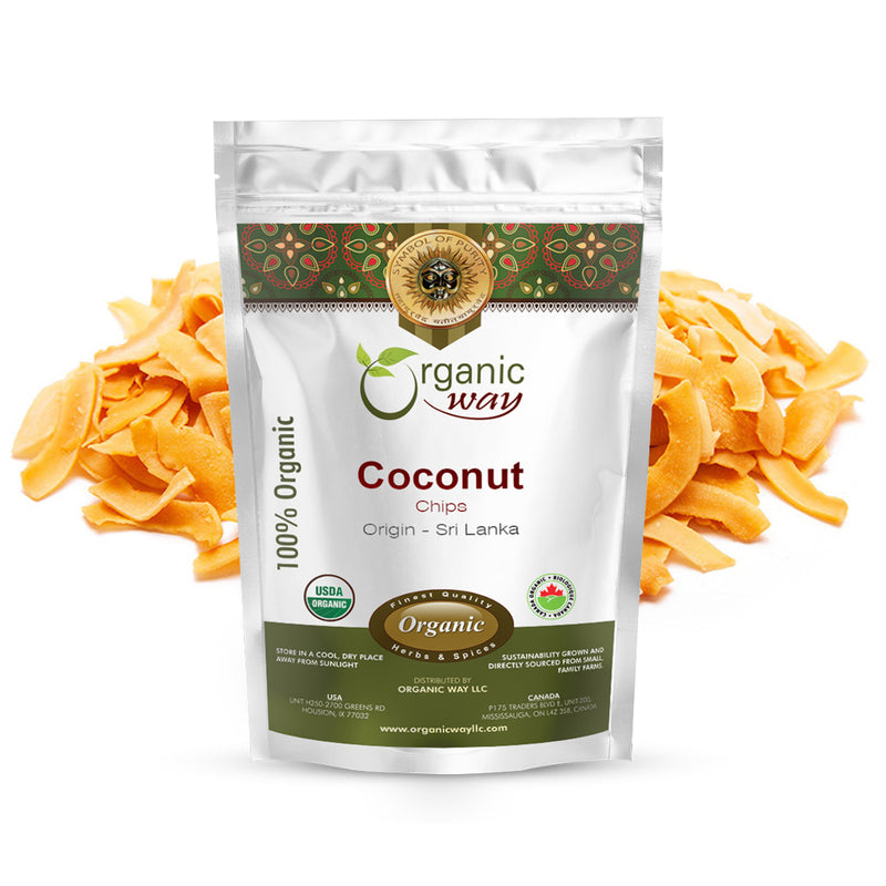 Organic Way Coconut Chips - Organic, Kosher & USDA Certified (1LBS / 16Oz)