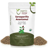 Sarsaparilla/Anantamul Root (Hemidesmus indicus) Cut & Sifted - Herbal Tea | USDA & Kosher Certified | Vegan, Non GMO & Gluten Free | Resealable Bag | 100% Raw from India