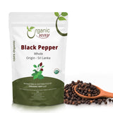 Whole Black Pepper (Black Tellicherry Peppercorn) - Grinder Refill | Adds Flavour | Kosher Certified | Non GMO & Gluten Free | USDA Certified | Origin - India