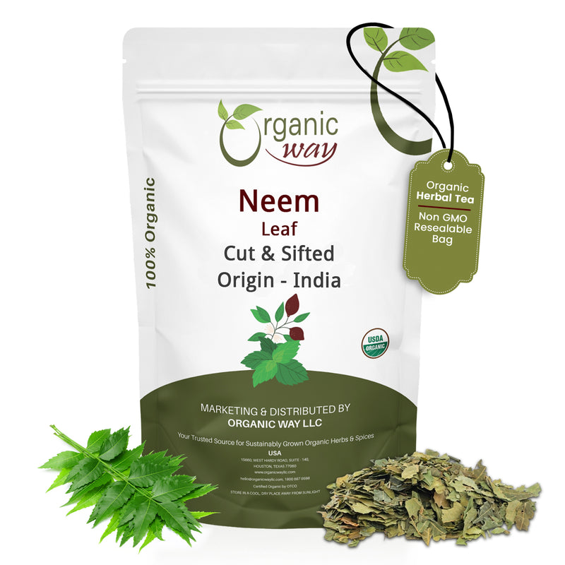 Neem Leaf Cut and sifted | Herbal Tea | Premium Neem Leaf | USDA Certified | Non GMO & Gluten Free | Origin - India