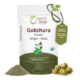 Organic Way Gokshura Powder (Tribulus Terrestris) - Organic & Kosher Certified | Raw, Vegan, Non GMO & Gluten Free | USDA Certified | Origin - India