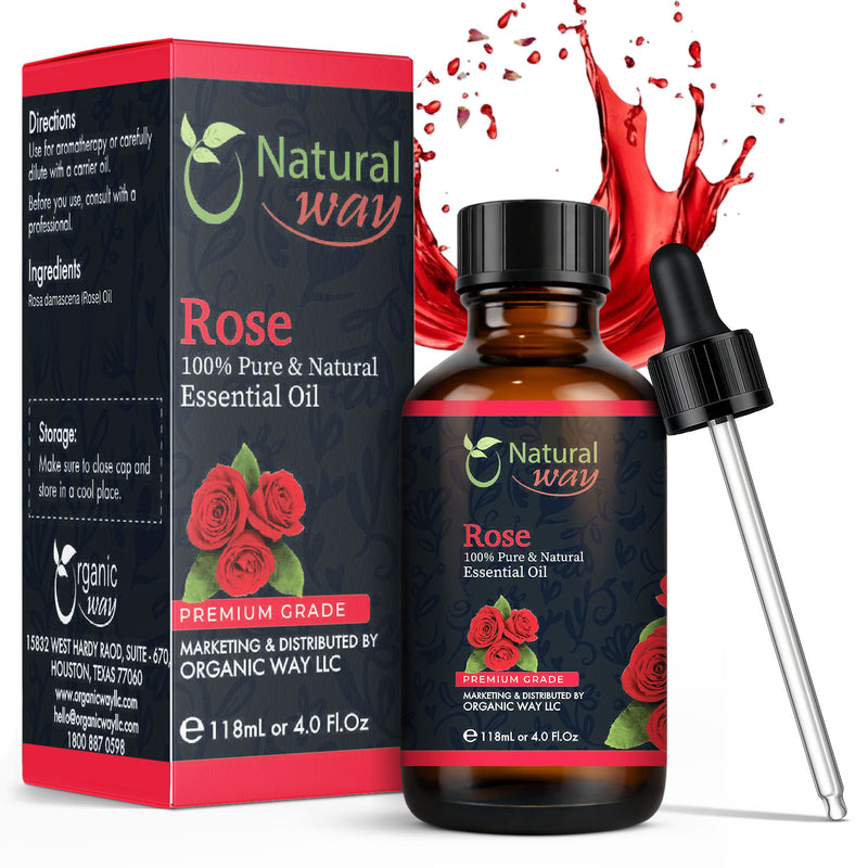 Natural Way Rose Essential Oil | Premium Grade Essential Oils for Hair   Organic Way LLC