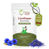 Natural Cornflower Blue Petals - Herbal Tea | European Wild-Harvest | Kosher & USDA Certified | Vegan, Non-GMO & Gluten Free | Raw from Albania