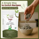 Sage Leaf Cut & Sifted (Salvia officinalis) | Herbal Tea - European Wild-Harvest | Kosher Certified | Raw, Non GMO & Gluten Free | USDA Certified | Origin - Albania
