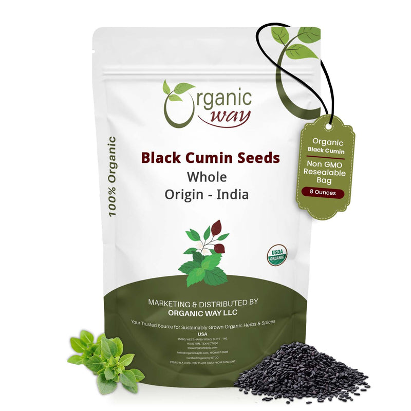 Organic Way Black Cumin Seeds Kalonji Whole Pure Organic Kosher Certified 1 Pack 16 Ounce
