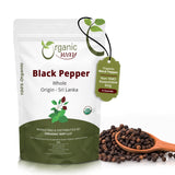 Whole Black Pepper (Black Tellicherry Peppercorn) - Grinder Refill | Adds Flavour | Kosher Certified | Non GMO & Gluten Free | USDA Certified | Origin - India