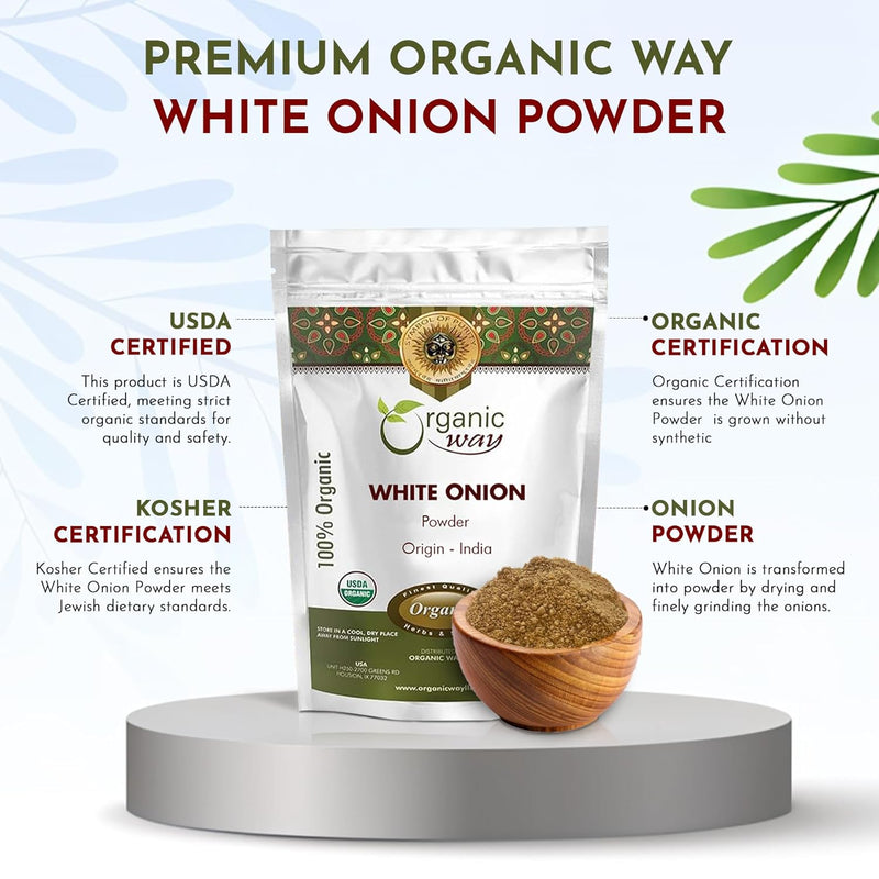 White Onion Power | Granulated Onion Powder | USDA & Kosher Certified | Non GMO & Gluten Free | Origin India