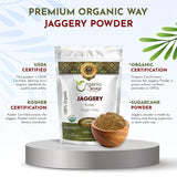 Jaggery Powder | European Wild-Harvest | Kosher Certified | Vegan, Non GMO & Gluten Free | USDA Certified | Origin - India