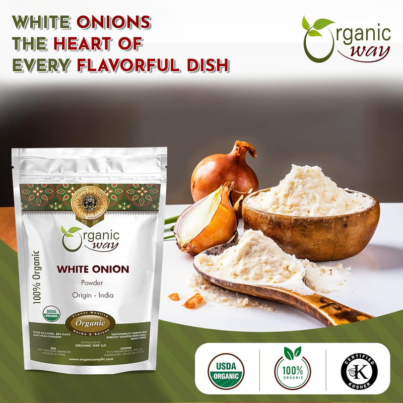 White Onion Power | Granulated Onion Powder | USDA & Kosher Certified | Non GMO & Gluten Free | Origin India