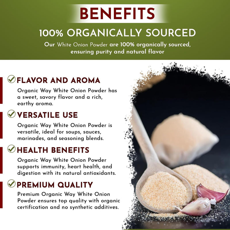 White Onion Power | Granulated Onion Powder | USDA & Kosher Certified | Non GMO & Gluten Free | Origin India