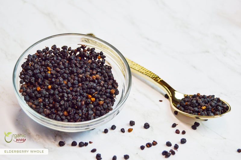 Dried Elderberry Whole - Herbal Tea | European Wild-Harvest | Kosher & USDA Certified | Non-GMO & Gluten Free | Tested for Purity | 100% Raw from Albania