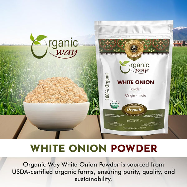 White Onion Power | Granulated Onion Powder | USDA & Kosher Certified | Non GMO & Gluten Free | Origin India