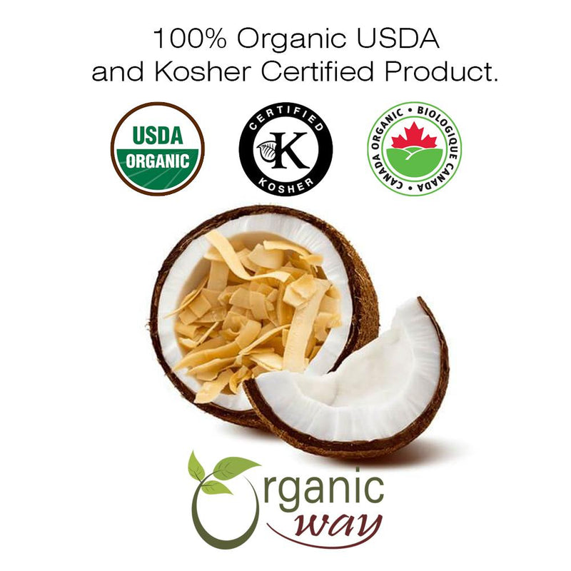 Organic Way Coconut Chips - Organic, Kosher & USDA Certified (1LBS / 16Oz)