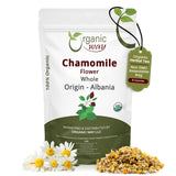 Chamomile Flower Whole (Matricaria chamomilla) - Herbal Tea | European Wild-Harvest | Kosher & USDA Certified | Vegan, Non-GMO & Gluten Free | 100% Raw from Albania