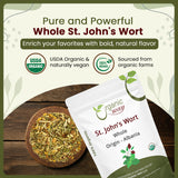 St. John's Wort Whole (Hypericum perforatum) - Herbal Tea | European Wild-Harvest | Kosher & USDA Certified | Vegan, Non GMO & Gluten Free | Origin - Albania