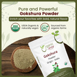 Organic Way Gokshura Powder (Tribulus Terrestris) - Organic & Kosher Certified | Raw, Vegan, Non GMO & Gluten Free | USDA Certified | Origin - India