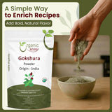Organic Way Gokshura Powder (Tribulus Terrestris) - Organic & Kosher Certified | Raw, Vegan, Non GMO & Gluten Free | USDA Certified | Origin - India