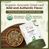 Avocado Dried Leaves Whole - Kosher & USDA Certified | Non GMO & Gluten Free | Origin - Sri-Lanka