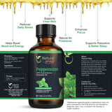 Natural Way Peppermint Essential Oil | Premium Grade Essential Oils for Hair Care, Oil for Skin, Aromatherapy, & Diffuser | Essential Oil for Skin Tag Remover, Massage Oil & Humidifier Use | 4 Fl Oz (120 mL)