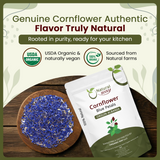 Natural Cornflower Blue Petals - Herbal Tea | European Wild-Harvest | Kosher & USDA Certified | Vegan, Non-GMO & Gluten Free | Raw from Albania