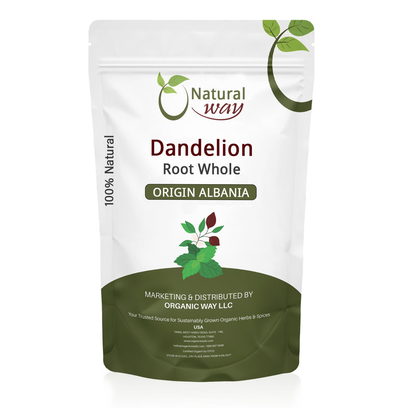 Natural Dandelion Root Whole (Taraxacum Officinale) - Herbal Tea | European Wild-Harvest | USDA & Kosher Certified | Raw, Vegan, Non GMO & Gluten Free | Origin - Albania