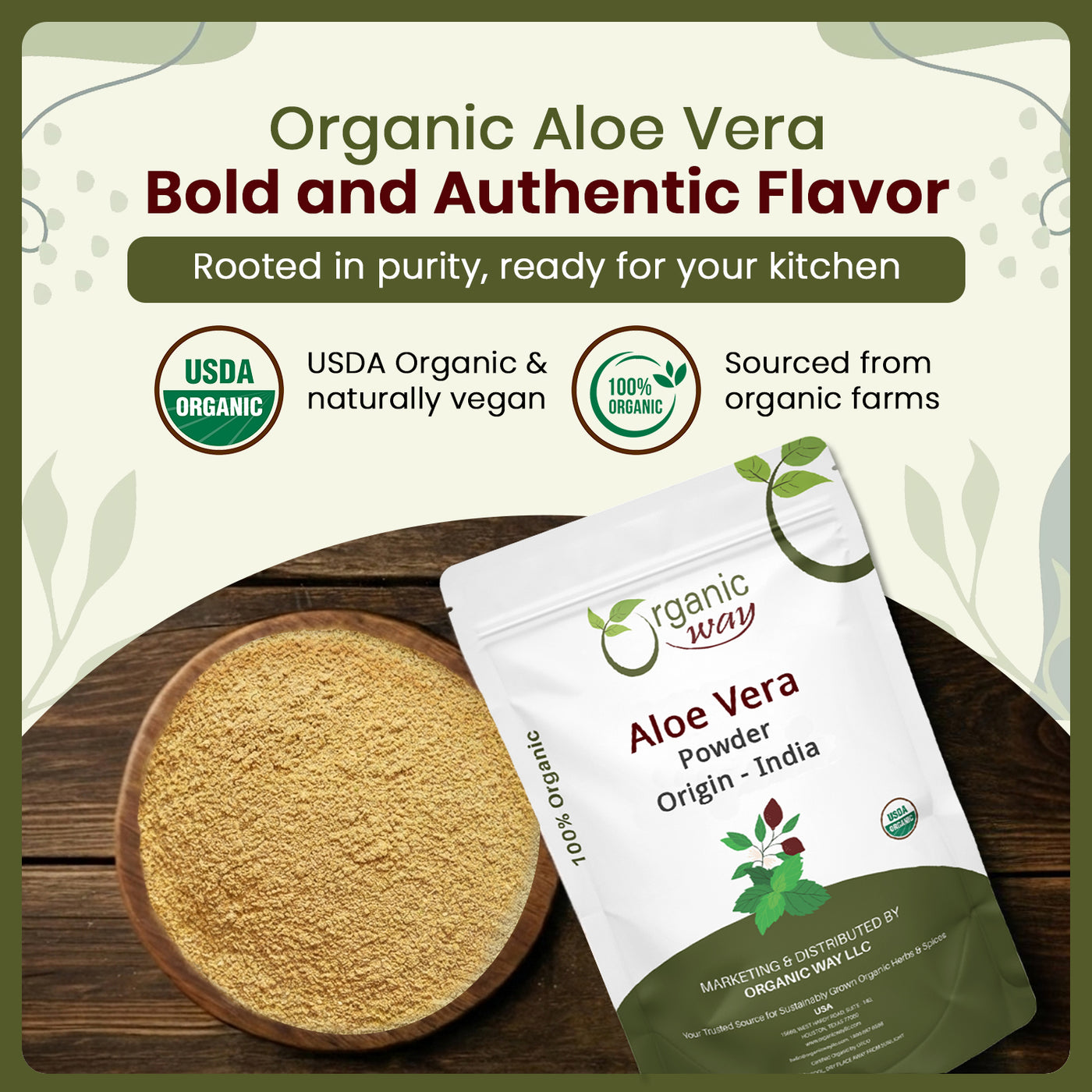 Aloe Vera Leaf Powder (Aloe barbadensis) - Kosher Certified