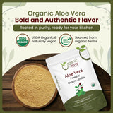 Aloe Vera Leaf Powder (Aloe barbadensis) - Kosher Certified | Raw, Vegan, Non GMO & Gluten Free | USDA Certified | Origin - India