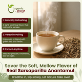 Sarsaparilla/Anantamul Root (Hemidesmus indicus) Cut & Sifted - Herbal Tea | USDA & Kosher Certified | Vegan, Non GMO & Gluten Free | Resealable Bag | 100% Raw from India