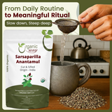 Sarsaparilla/Anantamul Root (Hemidesmus indicus) Cut & Sifted - Herbal Tea | USDA & Kosher Certified | Vegan, Non GMO & Gluten Free | Resealable Bag | 100% Raw from India