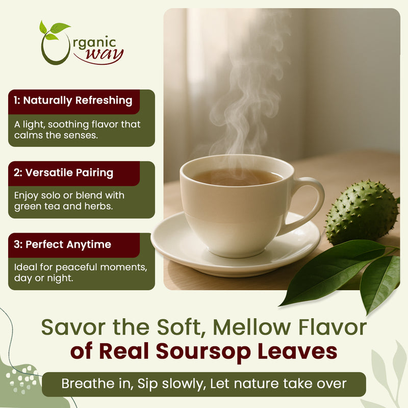 Dried Soursop Leaf Coarse Cut (Annona Muricata) - Herbal Tea | Vegan, Non GMO & Gluten Free | Kosher Certified | Resealable Bag | 100% Raw from Sri Lanka