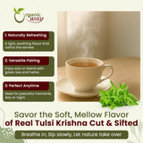 Tulsi/Holy Basil (Krishna) Cut & Sifted (Ocimum Tenuiflorum) - Herbal Tea | Kosher Certified | Raw, Vegan, Non GMO & Gluten Free | USDA Certified | Origin - India