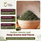 Stevia Leaf Cut & Sifted (Stevia Rebaudiana) - Kosher & USDA Certified | Non-GMO & Gluten Free | Natural Sweetener | 100% Raw from India