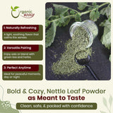 Nettle Leaf Powder (Urtica dioica) - Herbal Tea | Kosher Certified | Raw, Vegan, Non GMO & Gluten Free | USDA Certified | Origin - Albania