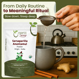 Sarsaparilla/Anantamul Root (Hemidesmus indicus) Powder - Herbal Tea | USDA & Kosher Certified | Vegan, Non GMO & Gluten Free | Resealable Bag | 100% Raw from India