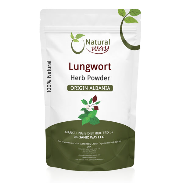 Natural Lungwort Herb Powder (Pulmonaria Officinalis) - Herbal Tea | Kosher Certified | Raw, Vegan, Non GMO & Gluten Free | USDA Certified | Origin - Albania