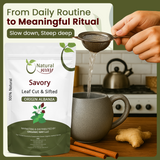Natural Savory Leaf Cut & Sifted (Satureja hortensis) | Herbal Tea - European Wild-Harvest | Kosher Certified | Non GMO & Gluten Free | Origin - Albania
