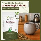 Tulsi/Holy Basil (Rama) Cut & Sifted (Ocimum tenuiflorum) - Pure Leaves Herbal Tea | USDA & Kosher Certified | Vegan, Non GMO & Gluten Free | Resealable Bag | 100% Raw from India