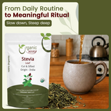 Stevia Leaf Cut & Sifted (Stevia Rebaudiana) - Kosher & USDA Certified | Non-GMO & Gluten Free | Natural Sweetener | 100% Raw from India