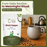 Whole Black Pepper (Black Tellicherry Peppercorn) - Grinder Refill | Adds Flavour | Kosher Certified | Non GMO & Gluten Free | USDA Certified | Origin - India