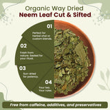 Neem Leaf Cut and sifted | Herbal Tea | Premium Neem Leaf | USDA Certified | Non GMO & Gluten Free | Origin - India