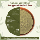 Natural Lungwort Herb Powder (Pulmonaria Officinalis) - Herbal Tea | Kosher Certified | Raw, Vegan, Non GMO & Gluten Free | USDA Certified | Origin - Albania