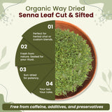 Premium Grade Senna Leaf Powder (Cassia Angustifolia) - Kosher Certified | Super Food, Raw, Vegan, Non GMO & Gluten Free | USDA Certified | Origin - India