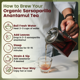 Sarsaparilla/Anantamul Root (Hemidesmus indicus) Cut & Sifted - Herbal Tea | USDA & Kosher Certified | Vegan, Non GMO & Gluten Free | Resealable Bag | 100% Raw from India