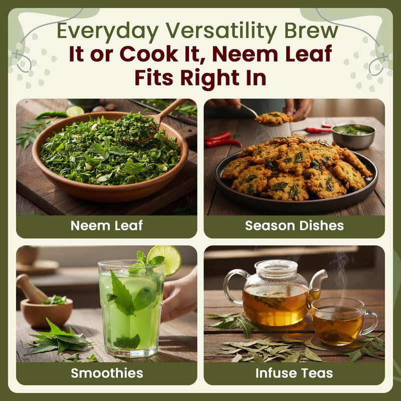 Neem Leaf Cut and sifted | Herbal Tea | Premium Neem Leaf | USDA Certified | Non GMO & Gluten Free | Origin - India