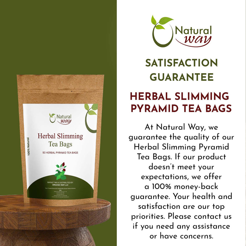 Herbal Slimming Pyramid Tea Bags | Herbal Blend for Natural Cleansing & Balanced Lifestyle | Herbal Slimming Pyramid Tea Bags | Caffeine Free 100% Natural Ingredients | ECO Conscious Tea Bags