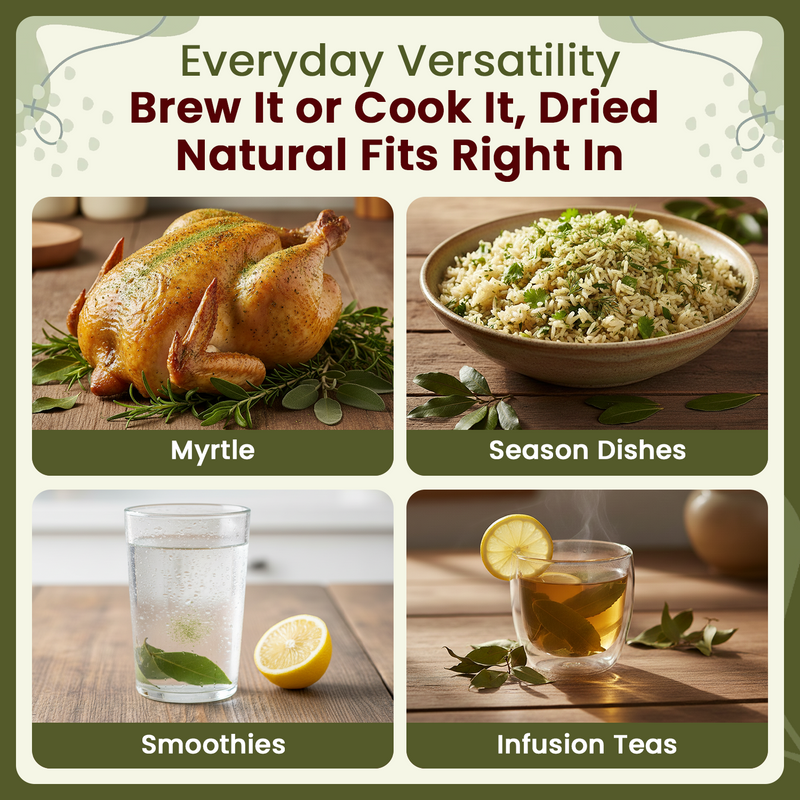 Natural Myrtle Leaf Powder (Myrtus communis) - European Wild-Harvest | Kosher Certified | Raw, Vegan, Non GMO & Gluten Free | USDA Certified | Origin - Albania