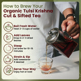 Tulsi/Holy Basil (Krishna) Cut & Sifted (Ocimum Tenuiflorum) - Herbal Tea | Kosher Certified | Raw, Vegan, Non GMO & Gluten Free | USDA Certified | Origin - India